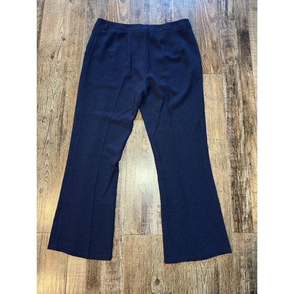 Jenni Kayne Cropped Flare Crepe Navy Pants Acetate Blend Lightweight Size 4 - Picture 6 of 6
